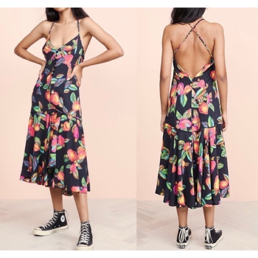 NEW FARM RIO Cashew Button-Down Midi Dress